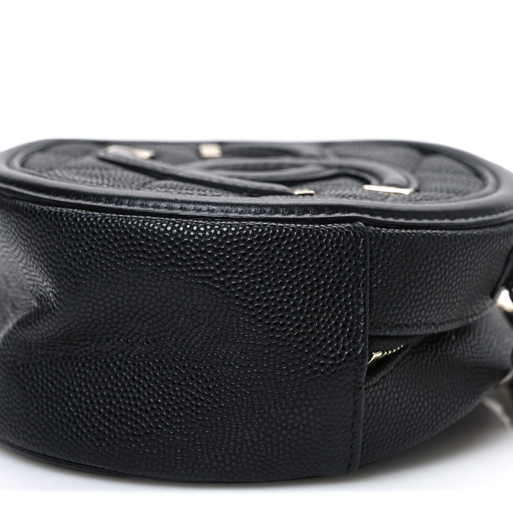 Chanel Caviar Quilted Round Filigree Crossbody Black