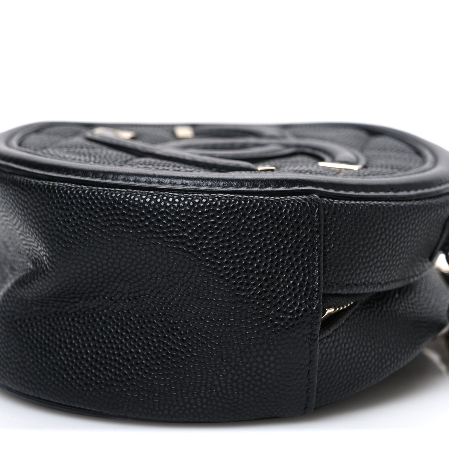 Chanel Caviar Quilted Round Filigree Crossbody Black