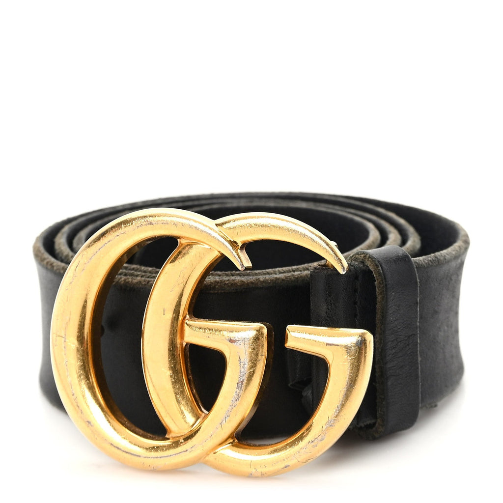 Gucci Faded Calfskin Double G 40mm Belt 85 34 Black