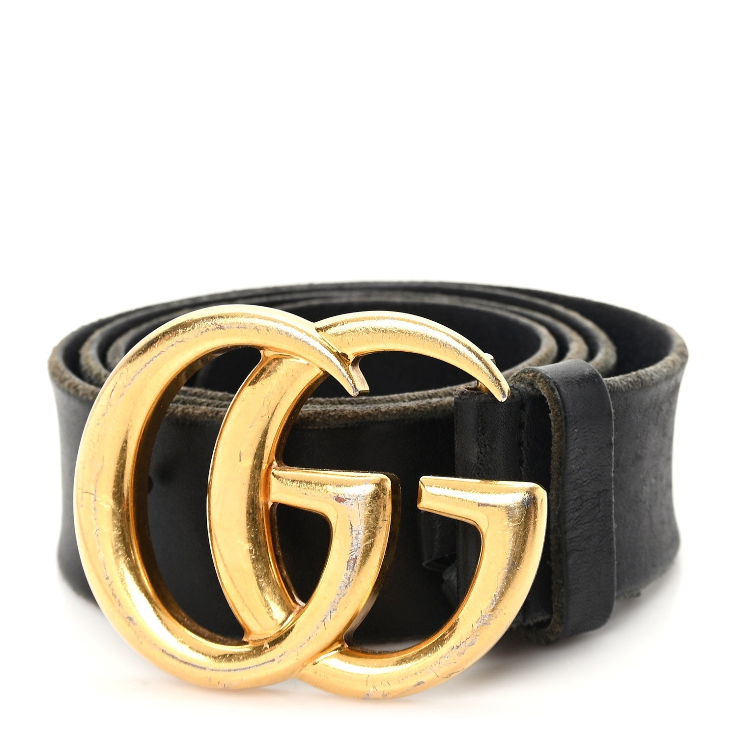 Gucci Faded Calfskin Double G 40mm Belt 85 34 Black