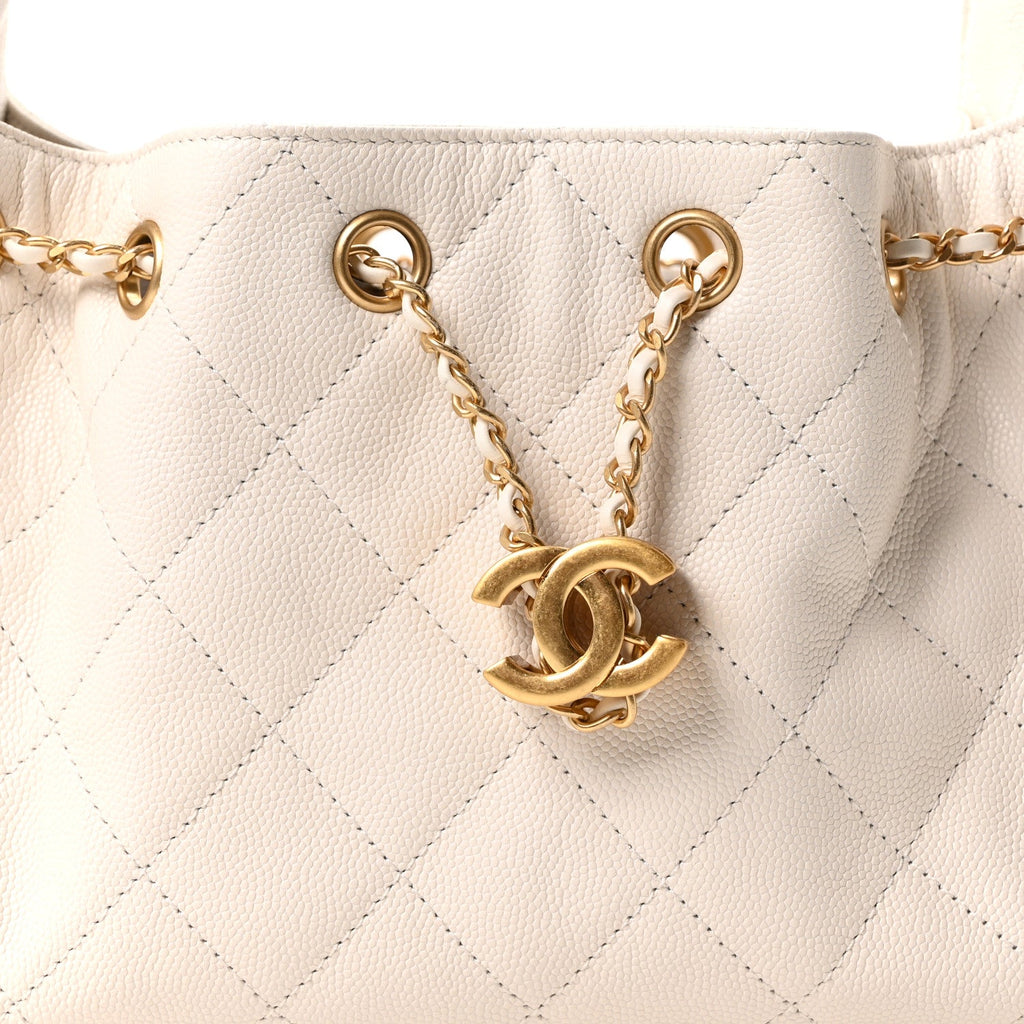 Chanel Caviar Quilted Mini Chanel 25 Handbag White