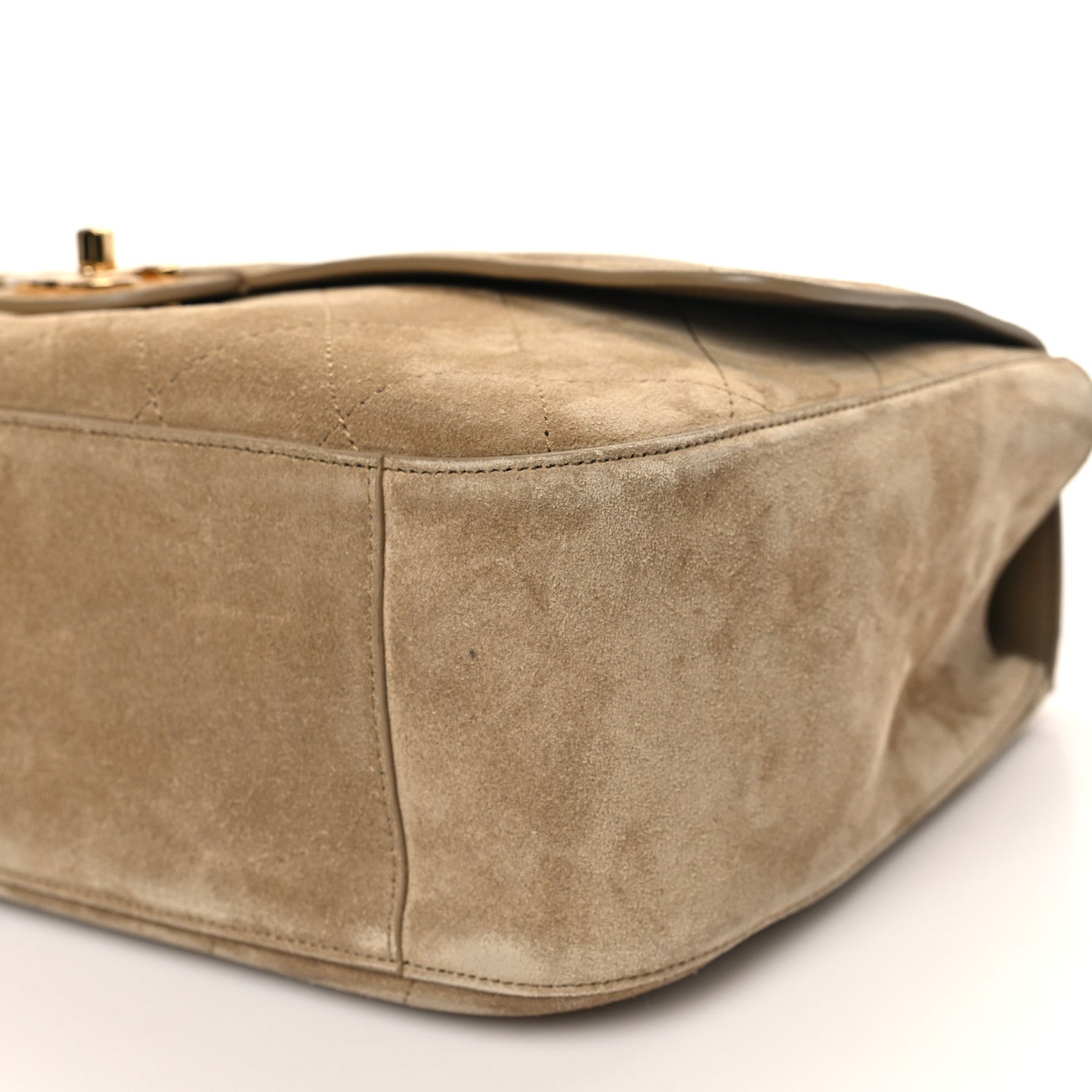 Chanel Suede Calfskin Small Souplissimo Maxi Flap Dark Beige