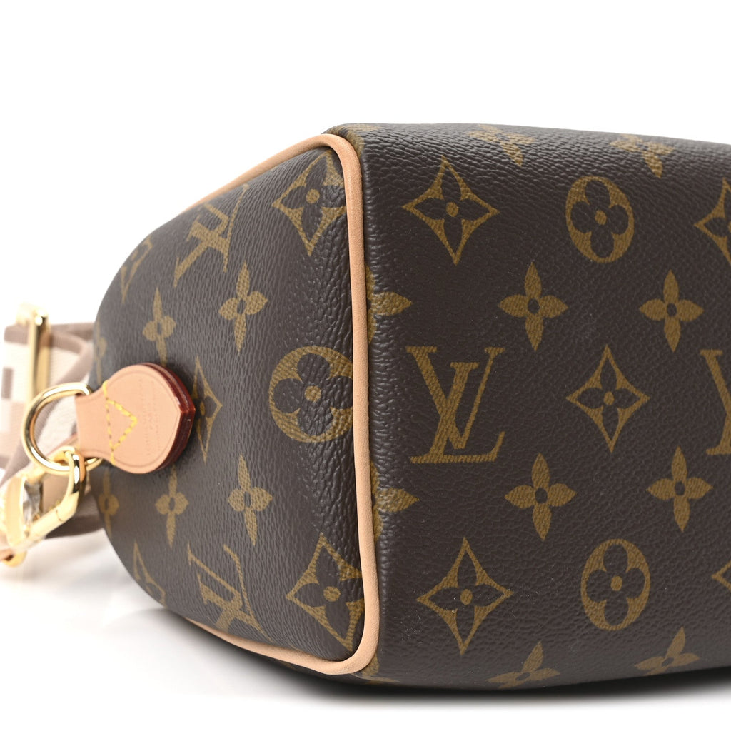 Louis Vuitton Monogram Speedy Bandouliere 20 Beige