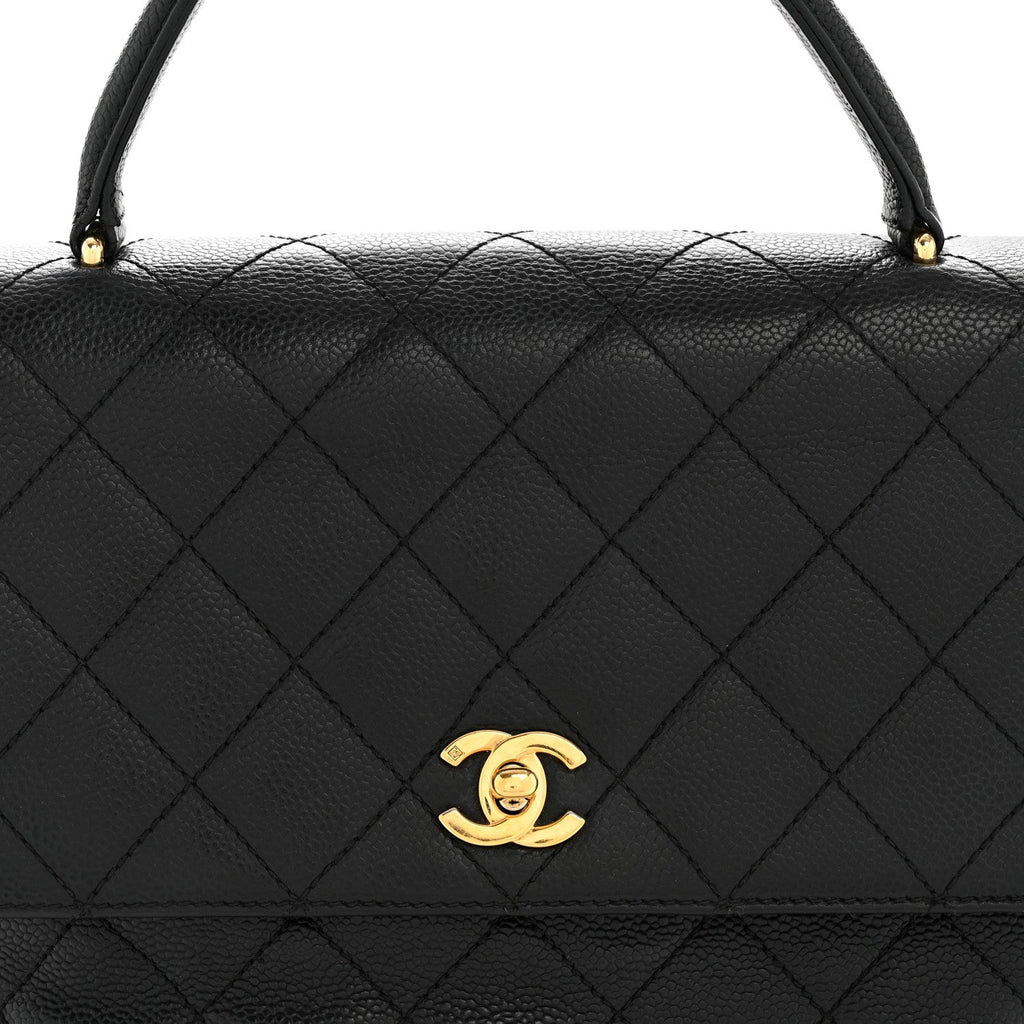 Chanel Caviar Quilted Jumbo Kelly Flap Black