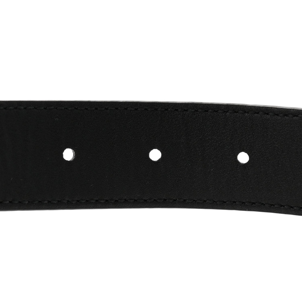 Gucci Calfskin Baguette Crystal Double G 30mm Belt 80 32 Black