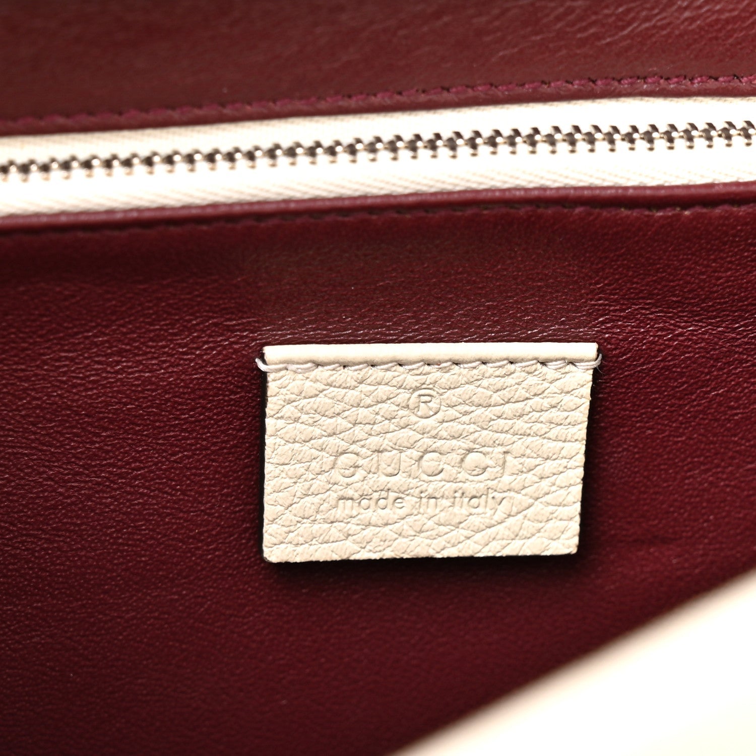 Gucci Grainy Calfskin Small Zumi Top Handle Bag Mystic White