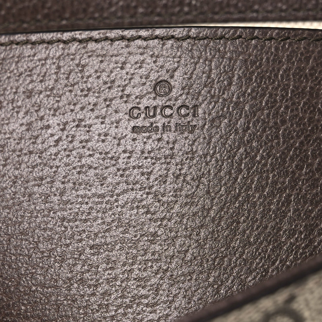 Gucci GG Supreme Monogram Textured Dollar Calfskin Web Mini Ophidia Envelope Shoulder Bag Beige Ebony