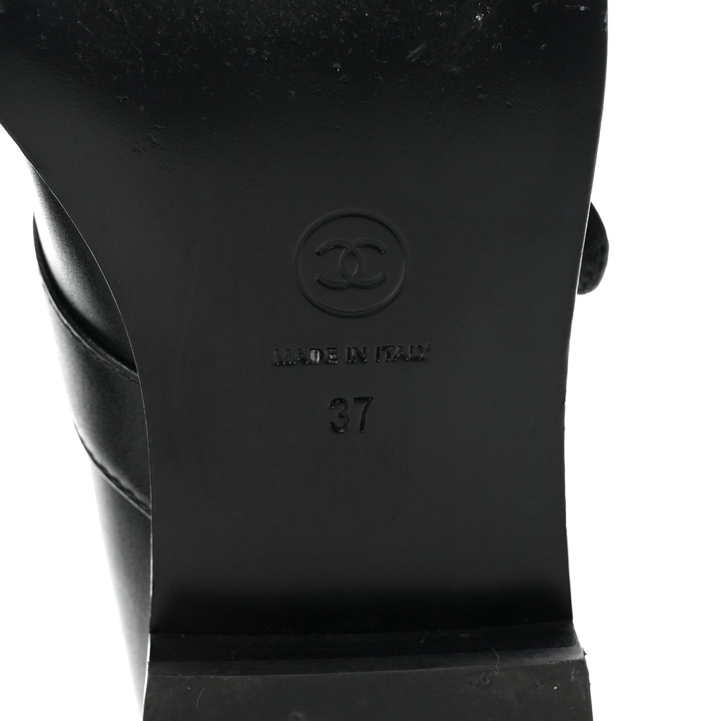 Calfskin Patent Mary Janes Flats 37 Black