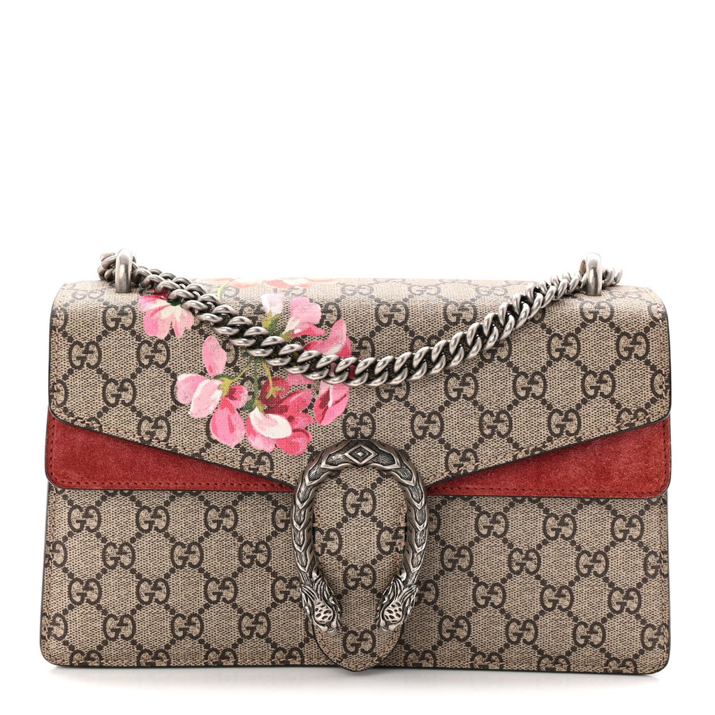 Gucci GG Supreme Monogram Blooms Small Dionysus Shoulder Bag Beige Multicolor Dry Rose