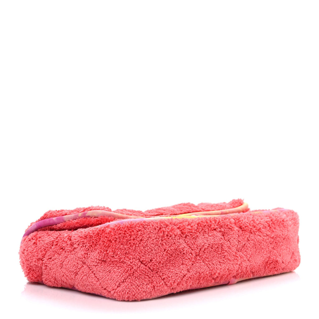 Chanel Mixed Fibers Quilted Large Flap Bag Coral