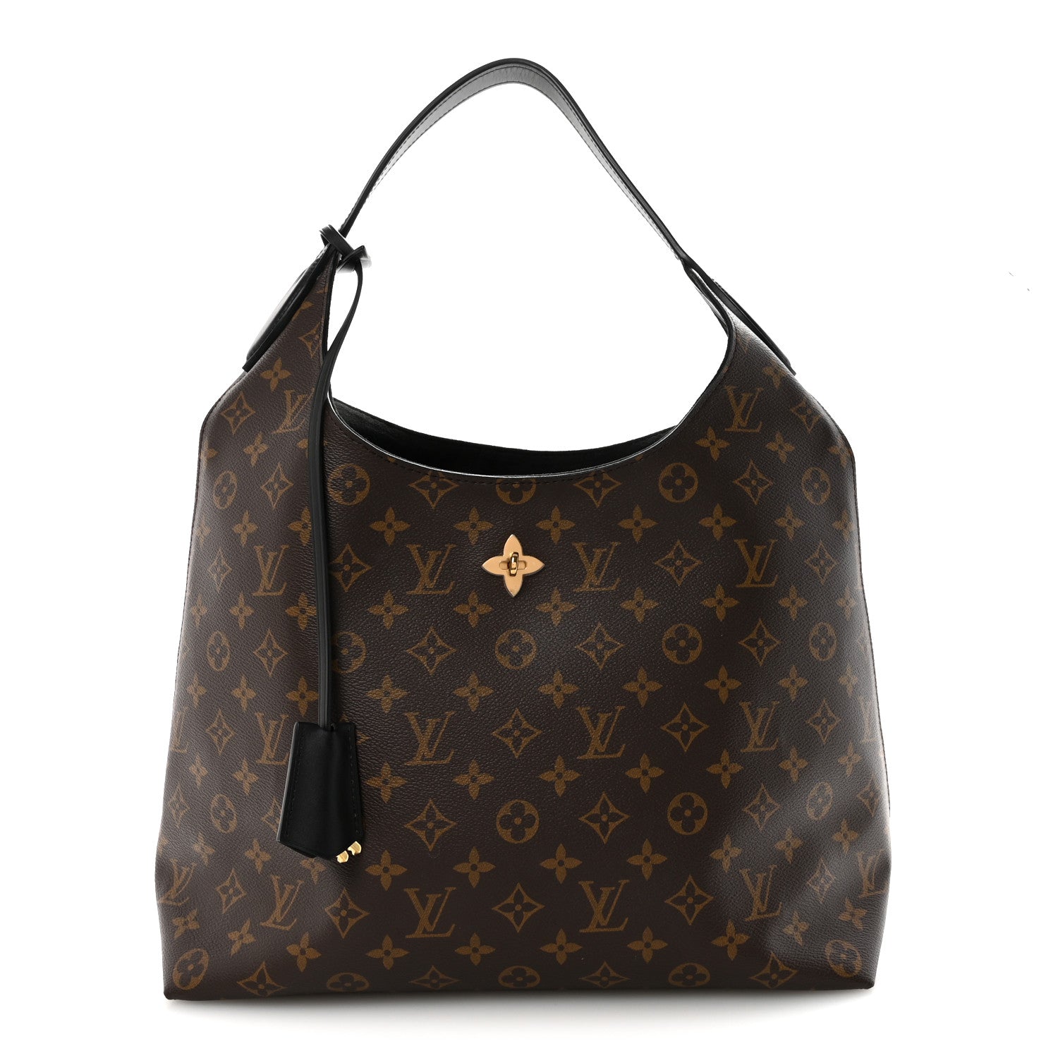 Louis Vuitton Monogram Flower Hobo Black