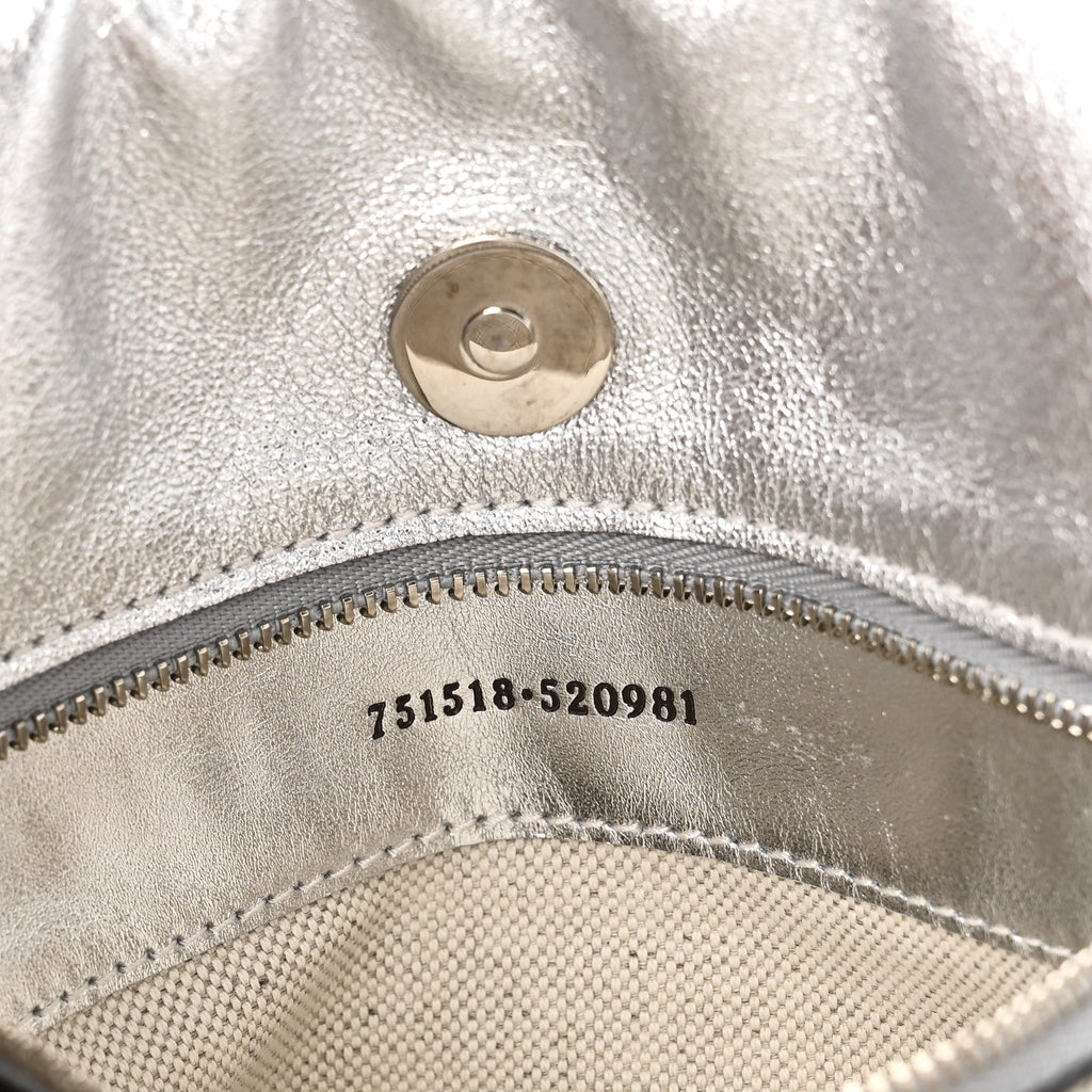 Gucci Sakai Be Green Calfskin Diagonal Stitched Small Blondie Tote Silver
