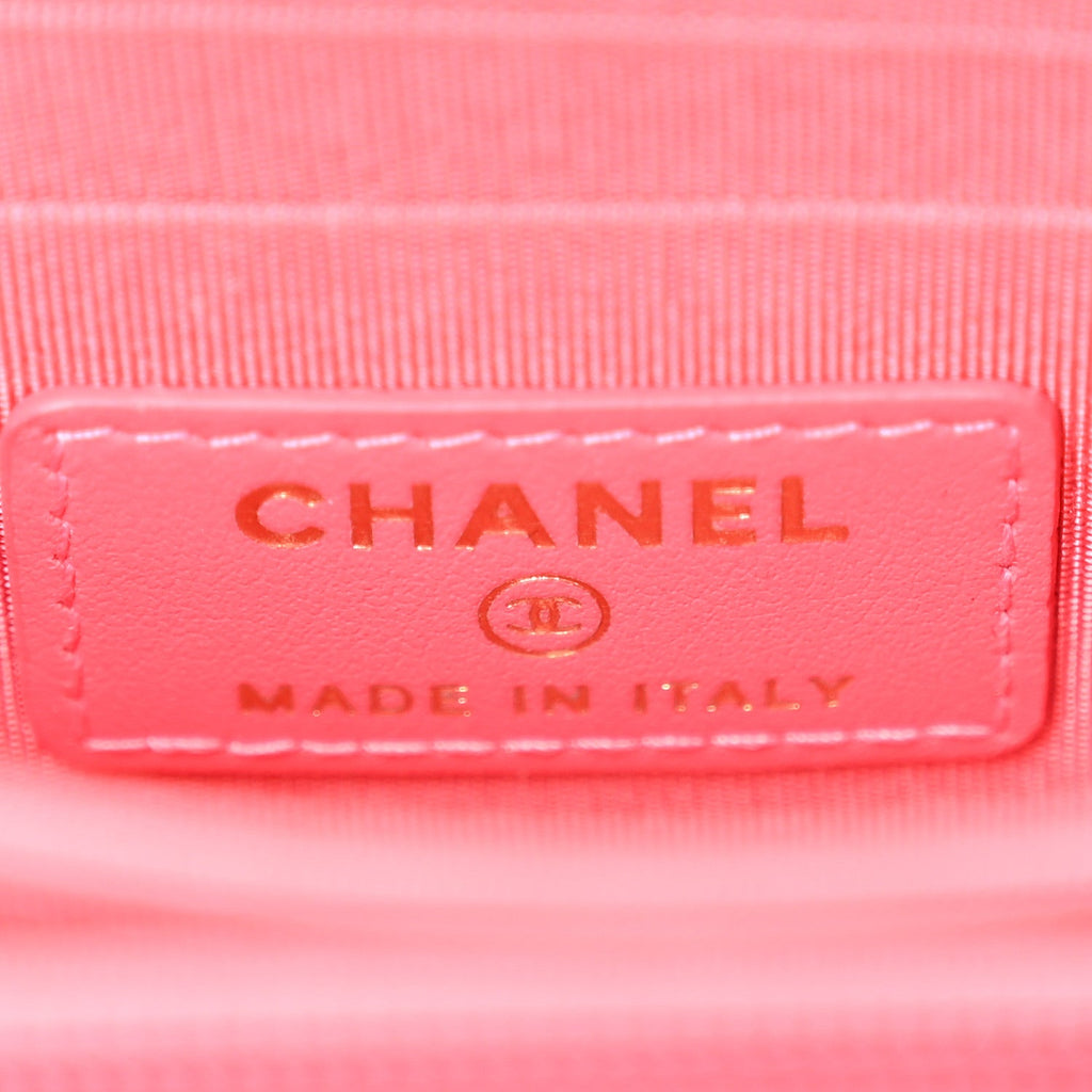 Chanel Calfskin Quilted Mini Maxi Pearls Wallet On Chain WOC Pink