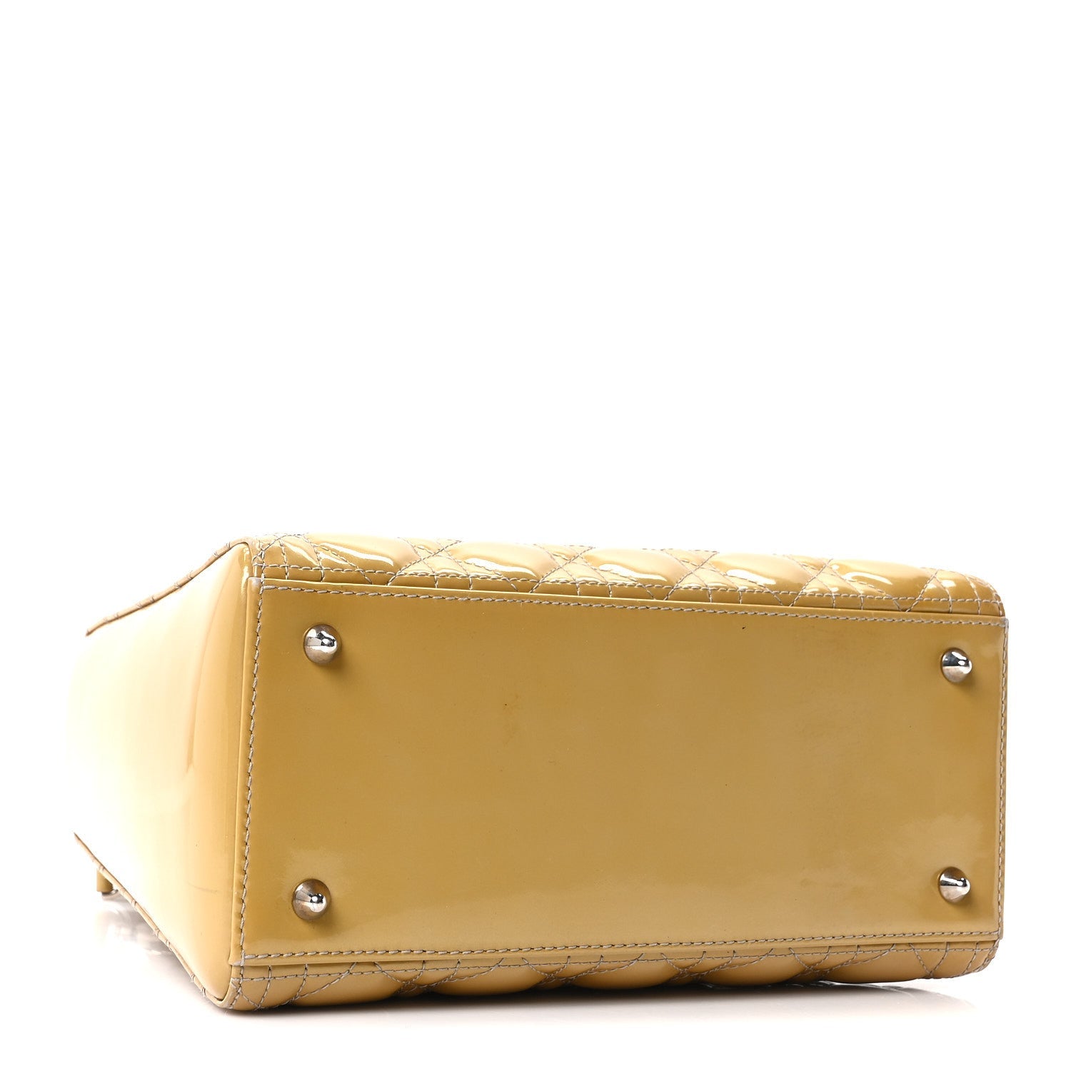 Christian Dior Patent Cannage Medium Lady Dior Beige