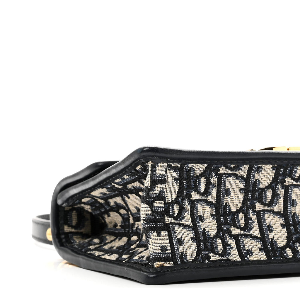 Christian Dior Oblique 30 Montaigne East West Chain Flap Bag Blue