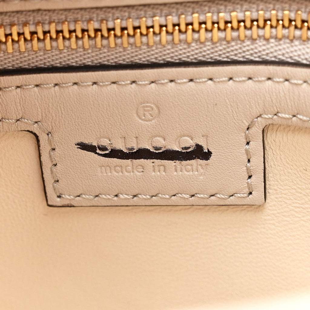 Gucci Ancora Calfskin Web Small Jackie Shoulder Bag Light Grey