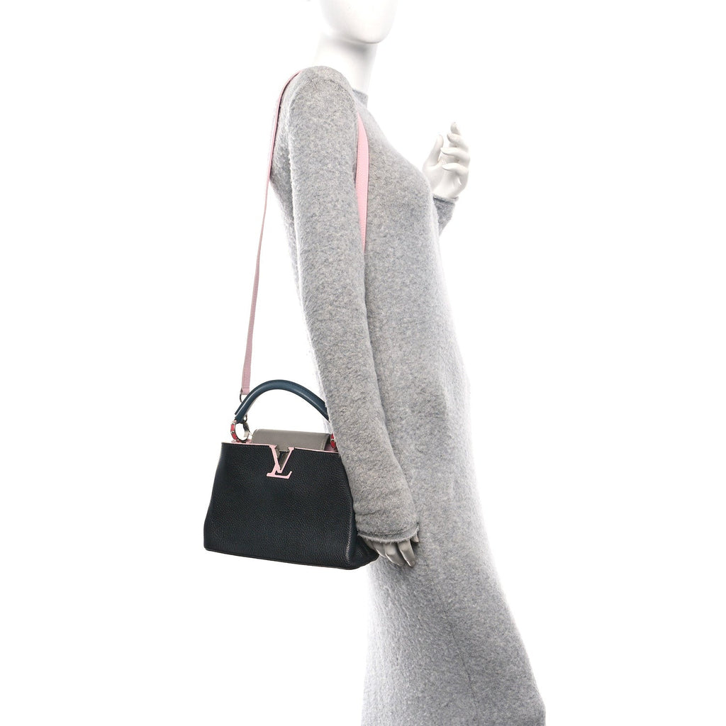 Louis Vuitton Taurillon Capucines BB Black General Blue Pink