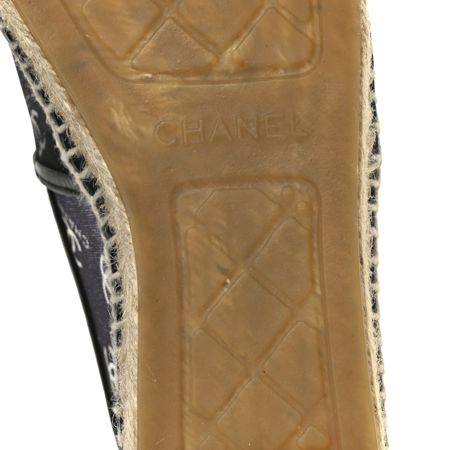 Mesh Grosgrain CC Espadrilles 38 Black White