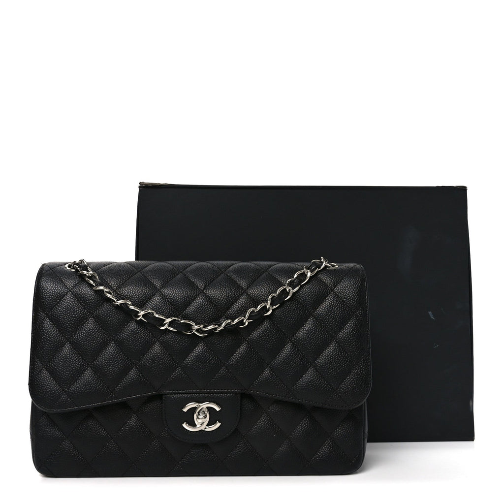 Chanel Caviar Quilted Jumbo Double Flap Black