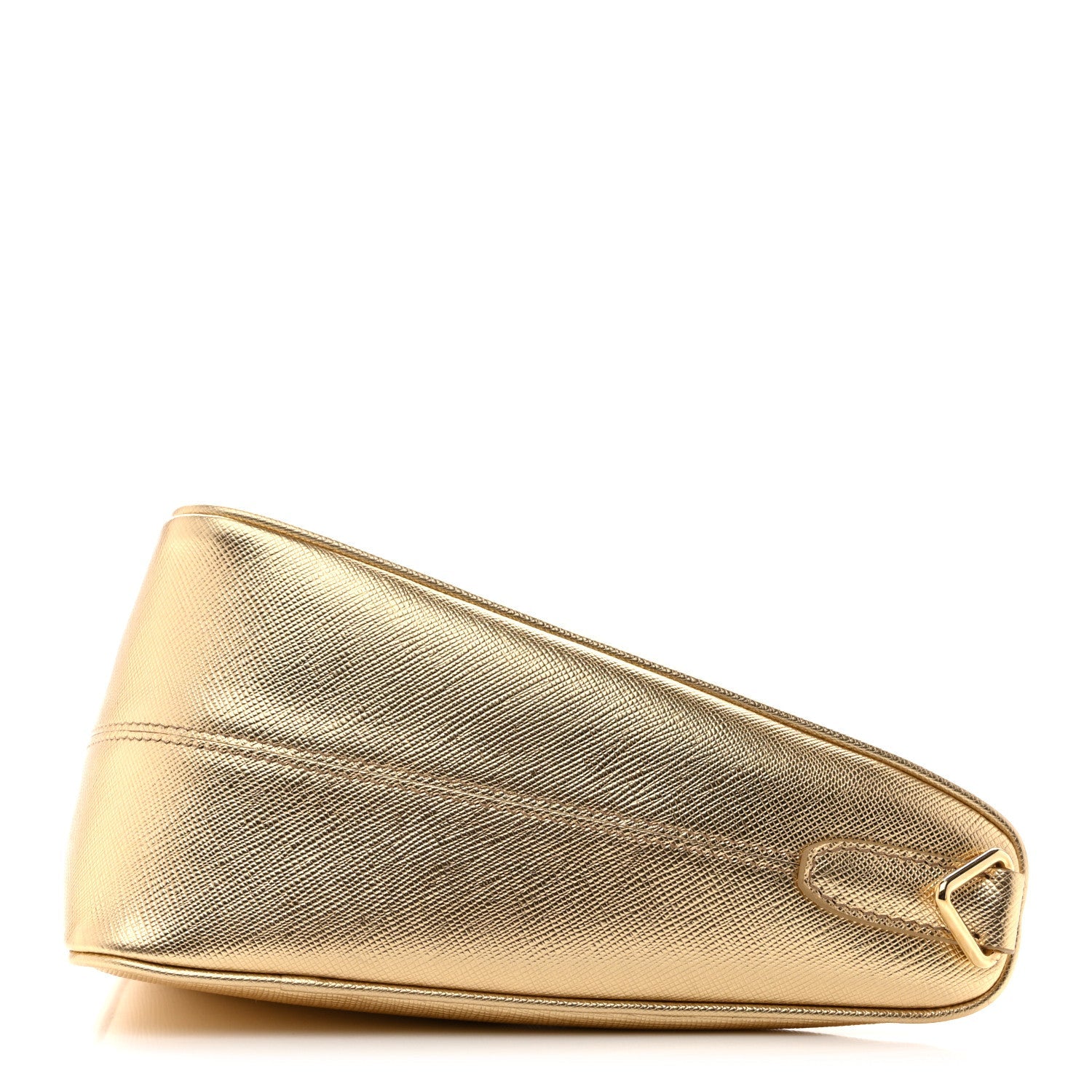 Prada Saffiano Lux Triangle Shoulder Bag Platino
