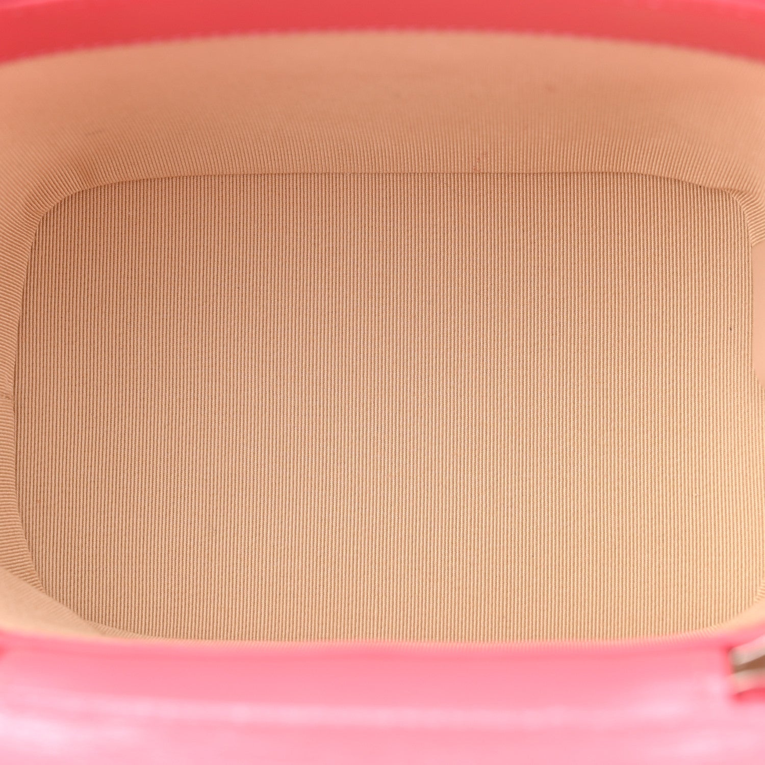 Chanel Calfskin Raffia Small Take Away Vanity Case Bag Pink Beige