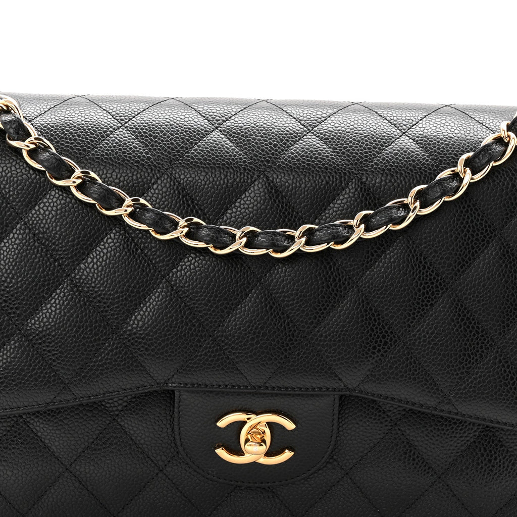 Chanel Caviar Quilted Jumbo Double Flap Black