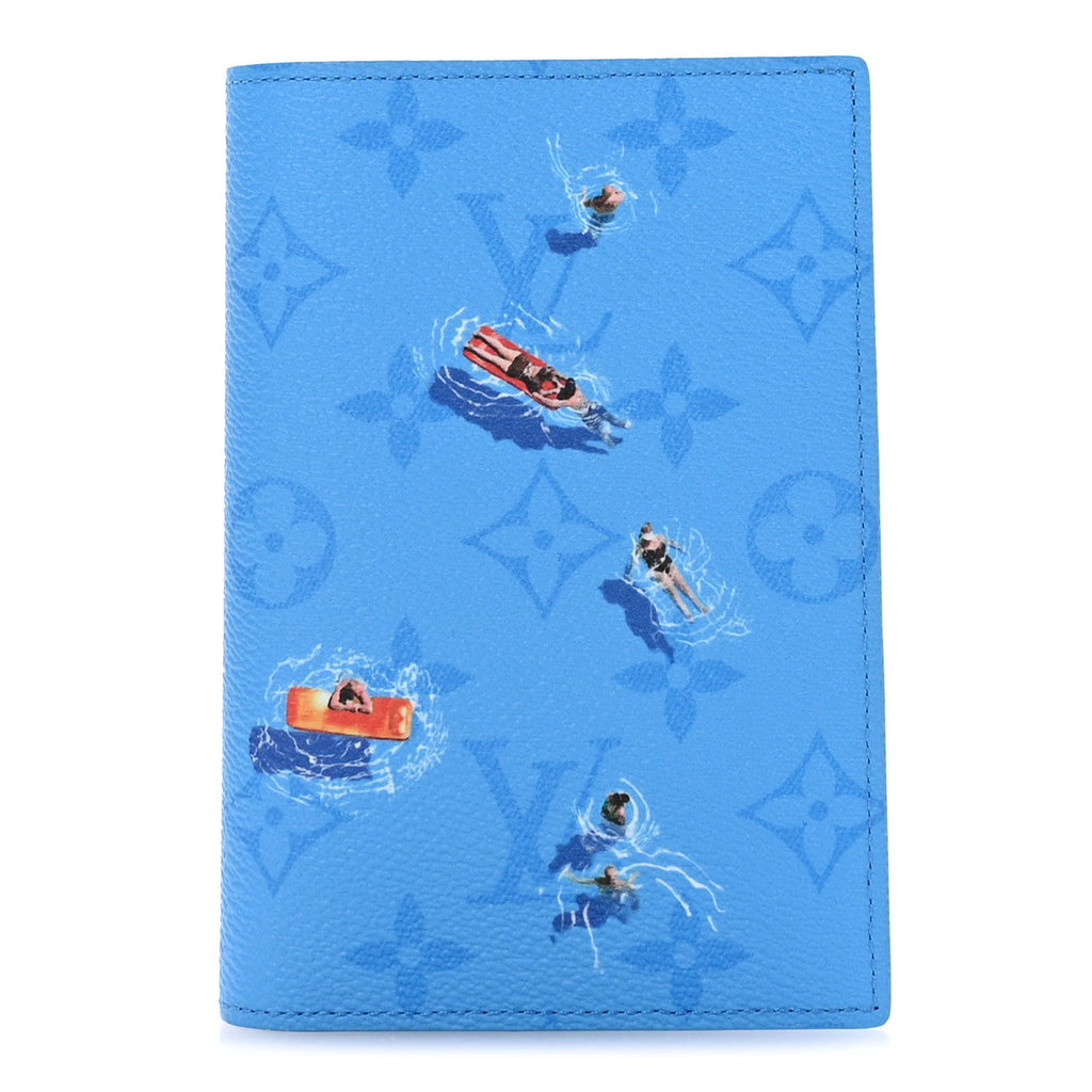 Louis Vuitton Monogram Sports Passport Cover Pool Blue