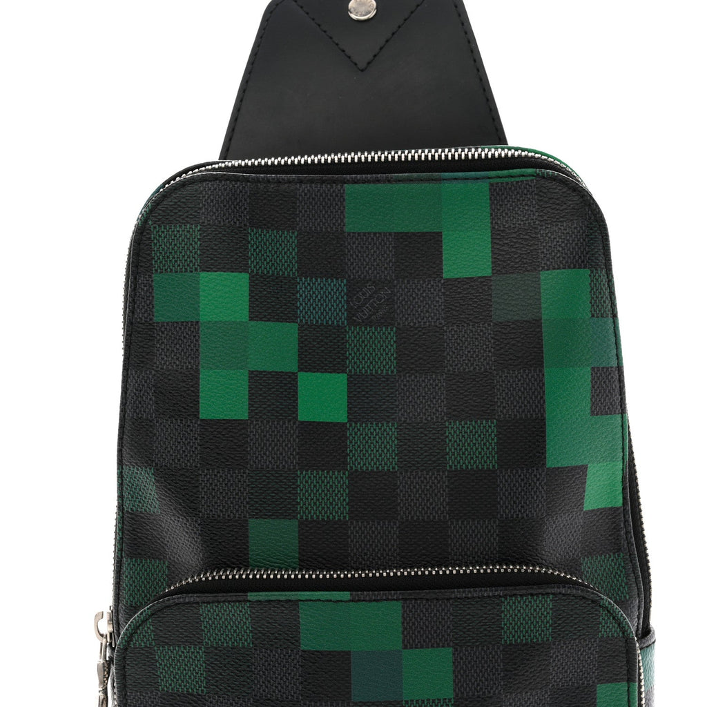 Louis Vuitton Damier Graphite Pixel Avenue Sling Backpack Vert