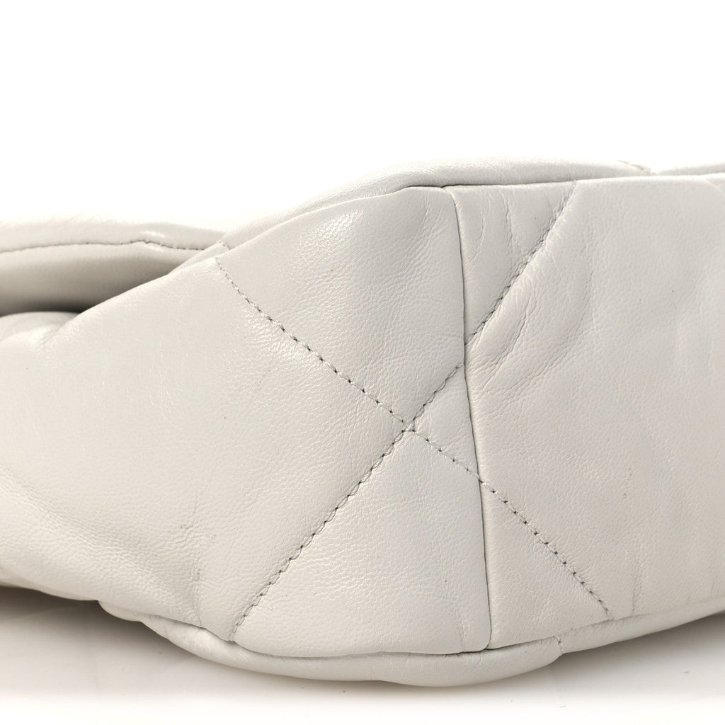 Chanel Goatskin Quilted Medium Chanel 19 Flap White