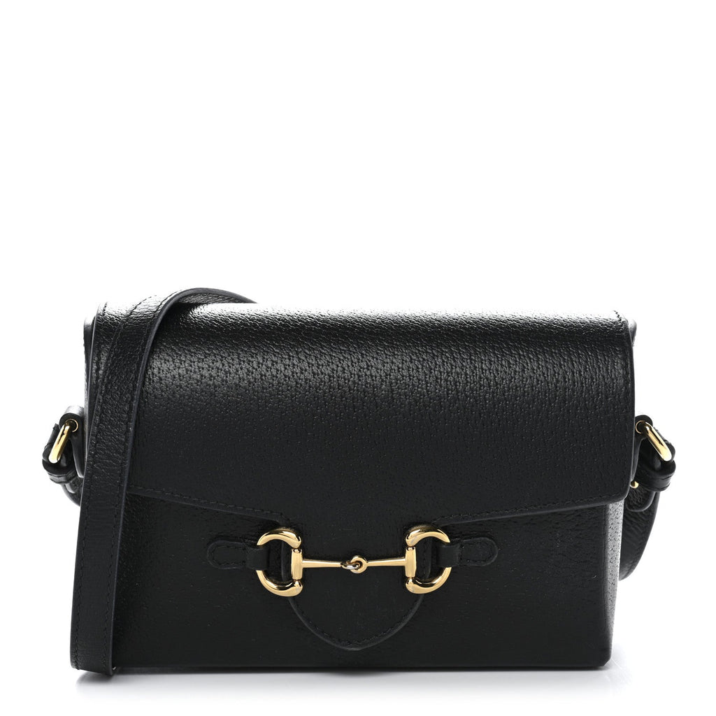 Gucci Calfskin Horsebit 1955 Shoulder Bag Black
