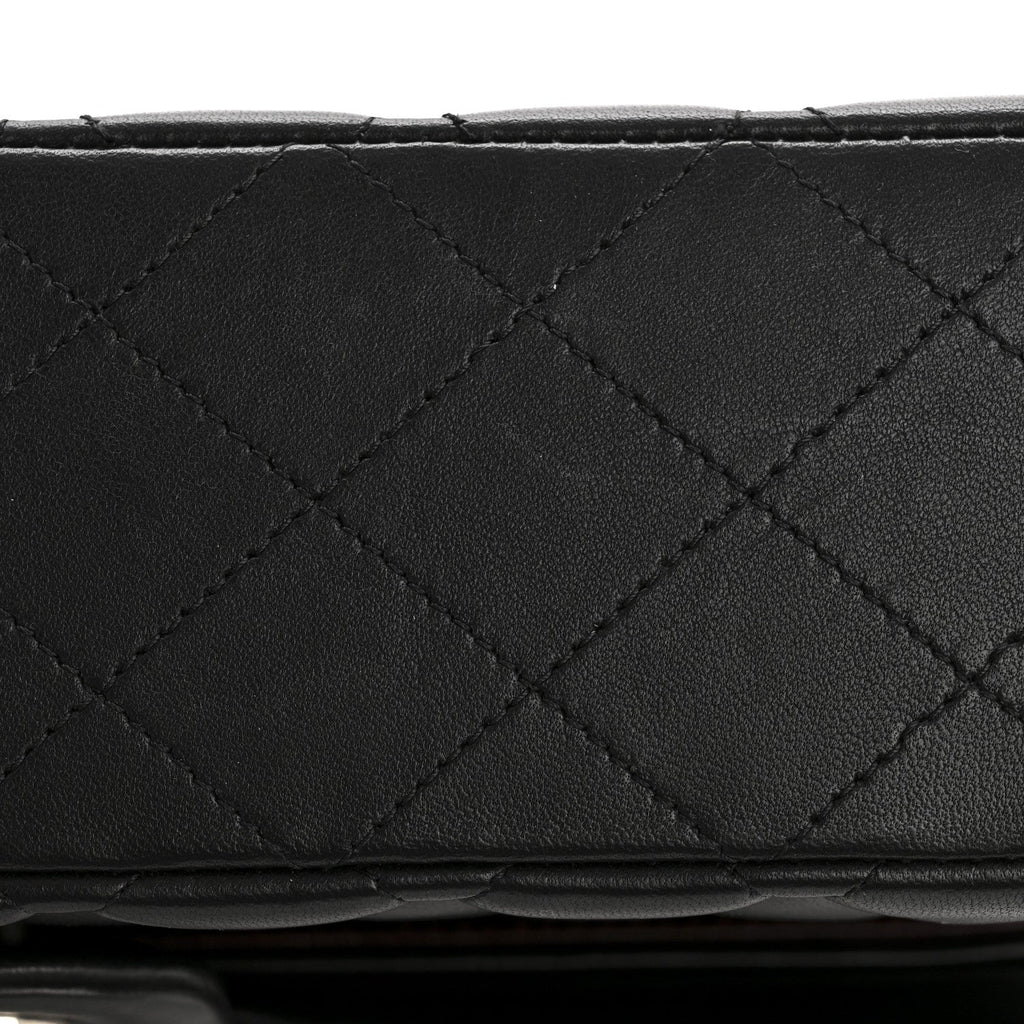 Chanel Lambskin Quilted Medium Double Flap Black