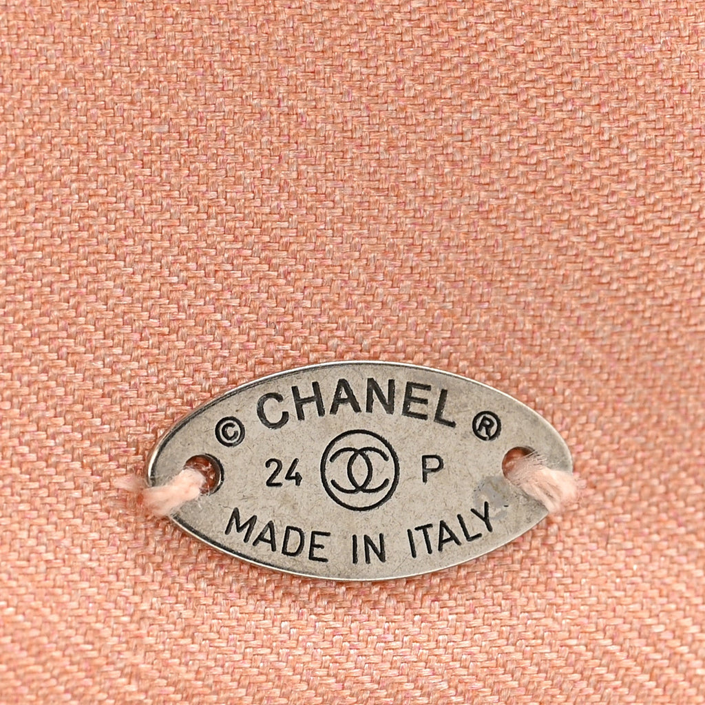 Chanel Silk Bow CC Hair Clip Pink Black