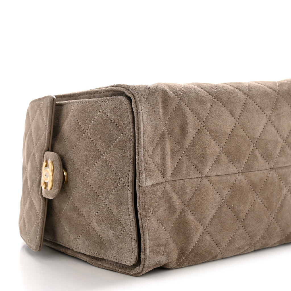 Chanel Suede Quilted Medium Chanel 25 Handbag Grey