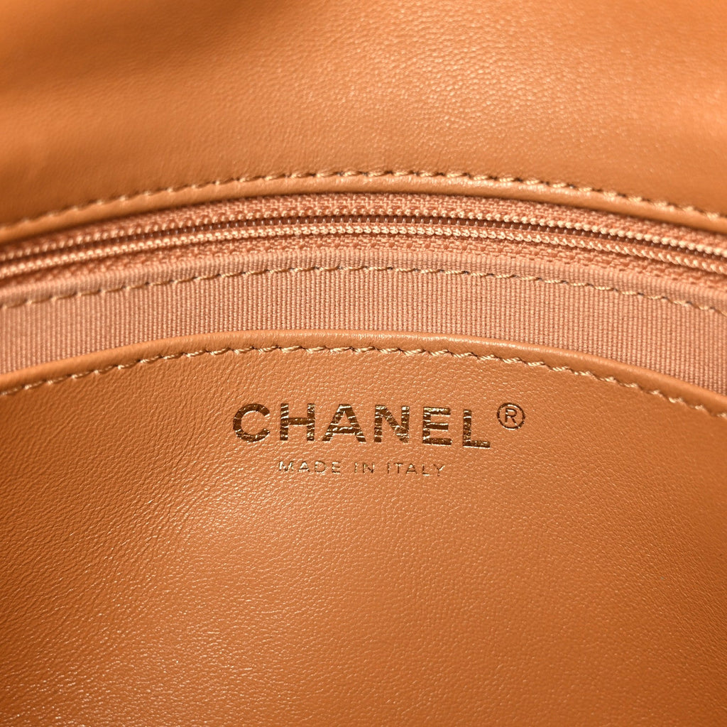 Chanel Lambskin Quilted Large CC Funky Town Flap Beige