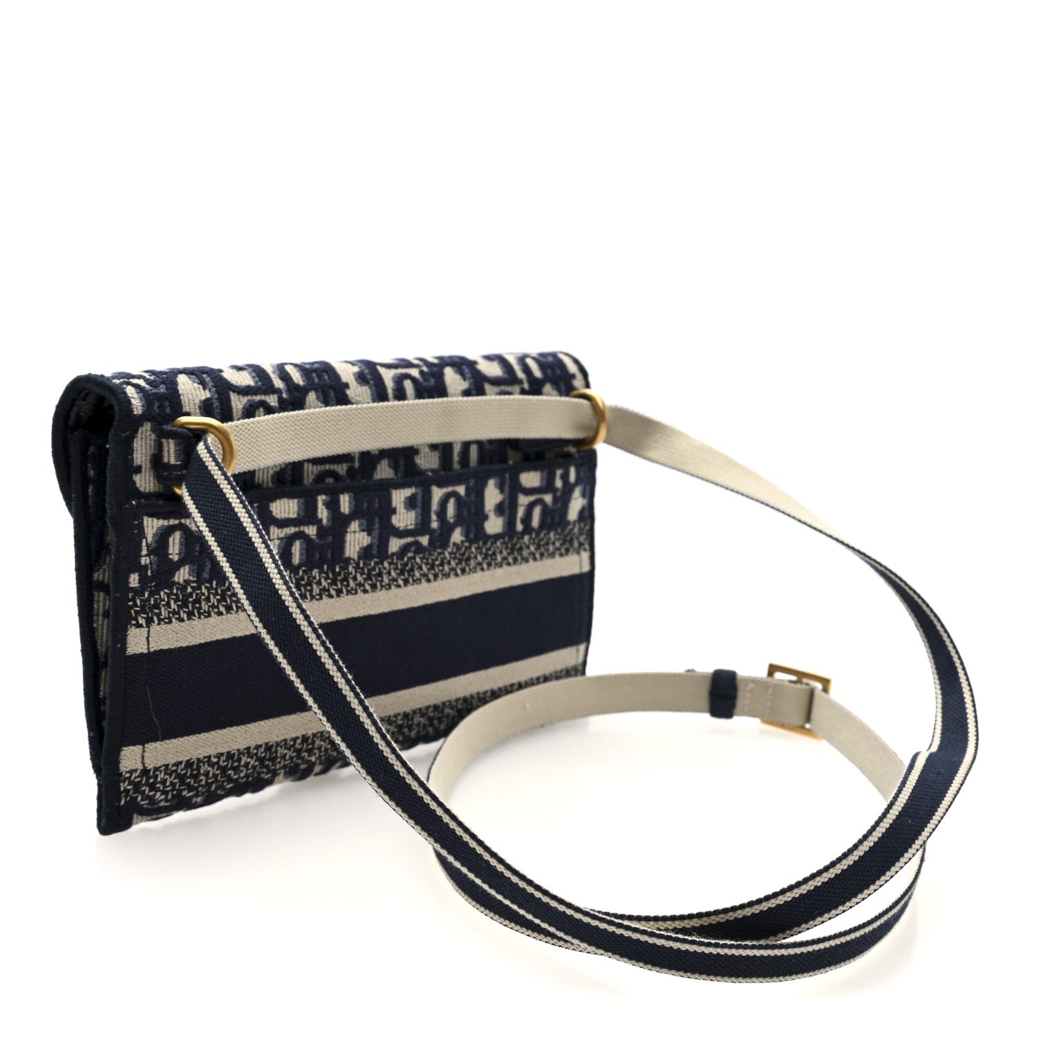 Christian Dior Oblique Slim Saddle Pouch Blue