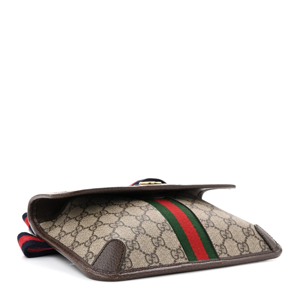 Gucci GG Supreme Monogram Web Small Ophidia Belt Bag Brown