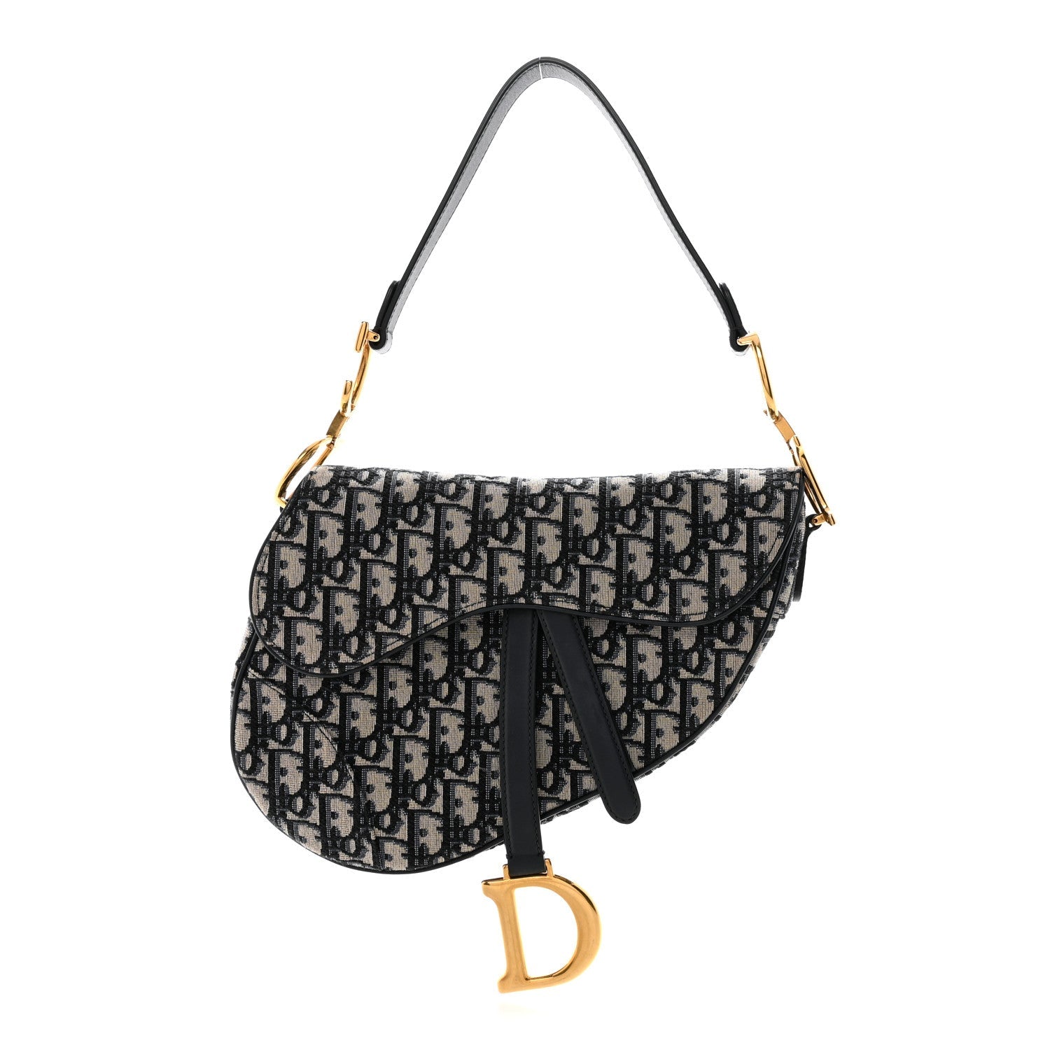 Christian Dior Oblique Saddle Bag Blue