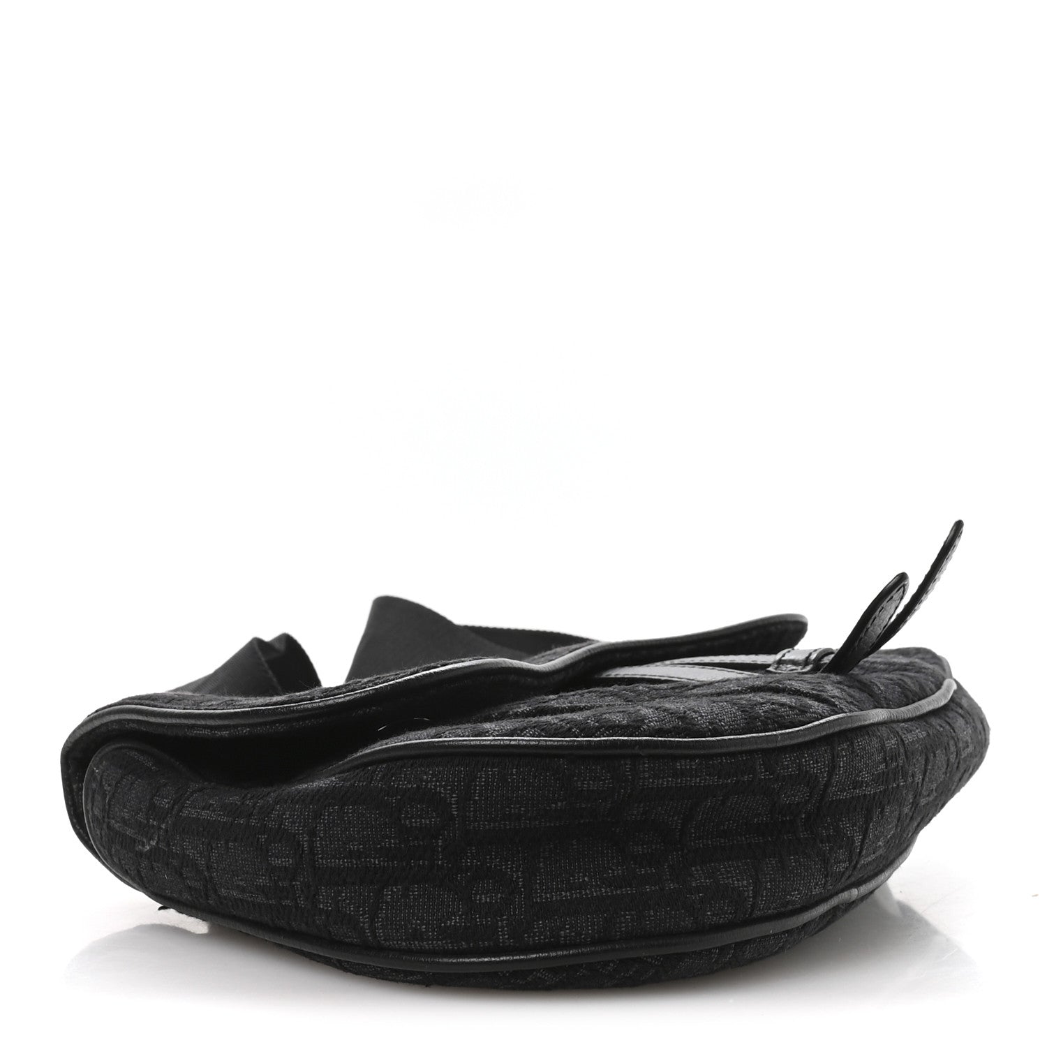 Christian Dior Oblique Mens Saddle Bag Black Blue