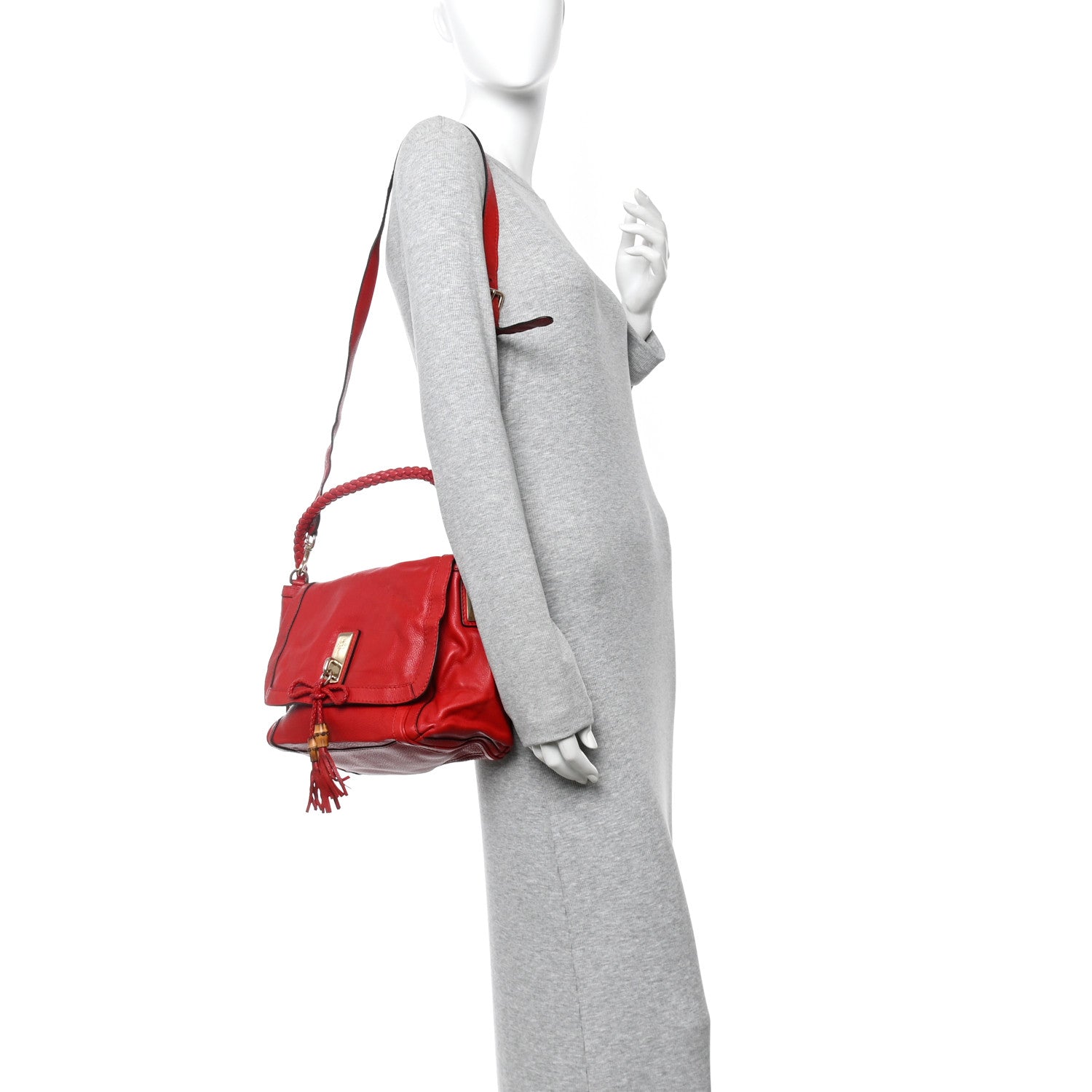 Gucci Cellarius Calfskin Medium Bella Flap Bag Vulcanic Red
