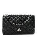 Chanel Lambskin Quilted Jumbo Double Flap Black