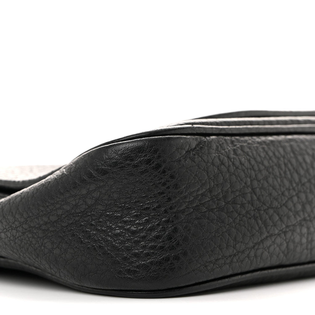 Gucci Pebbled Calfskin Small Soho Flap Crossbody Black