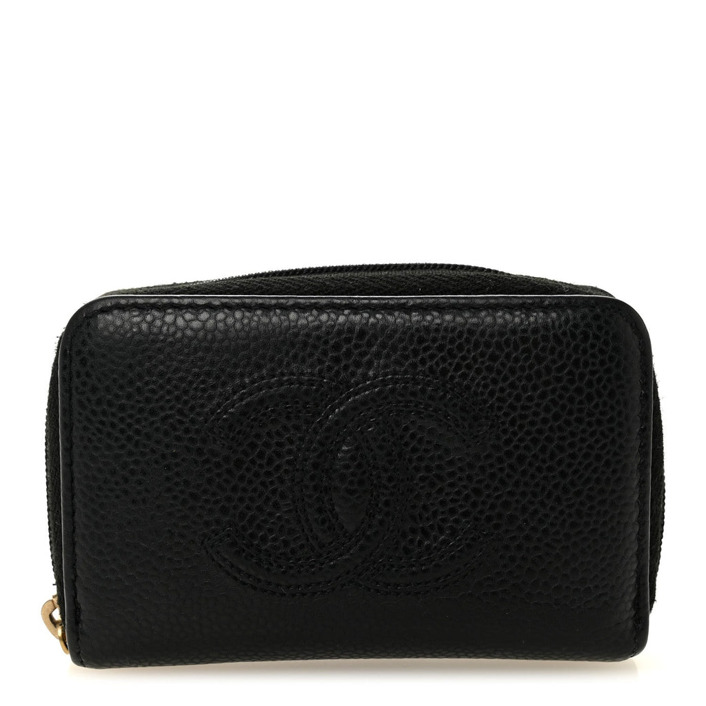 Caviar Timeless CC Zip Around Coin Purse Black