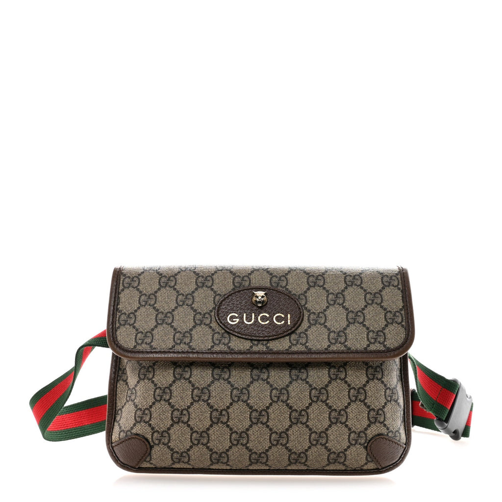 Gucci GG Supreme Monogram Neo Vintage Web Belt Bag Brown
