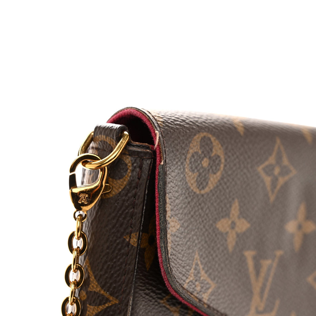 Louis Vuitton Monogram Pochette Felicie Chain Wallet Fuchsia