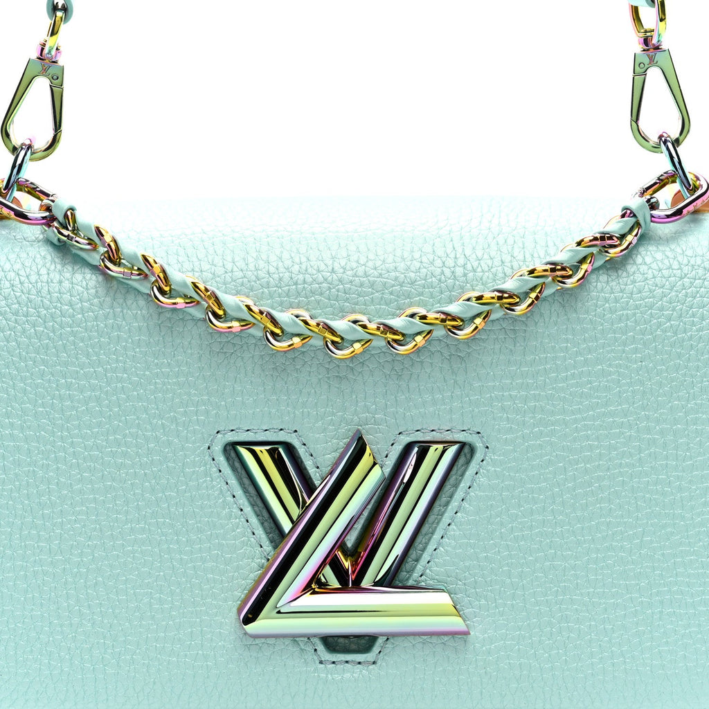 Louis Vuitton Iridescent Grained Calfskin Summer Splash Twist MM Blue