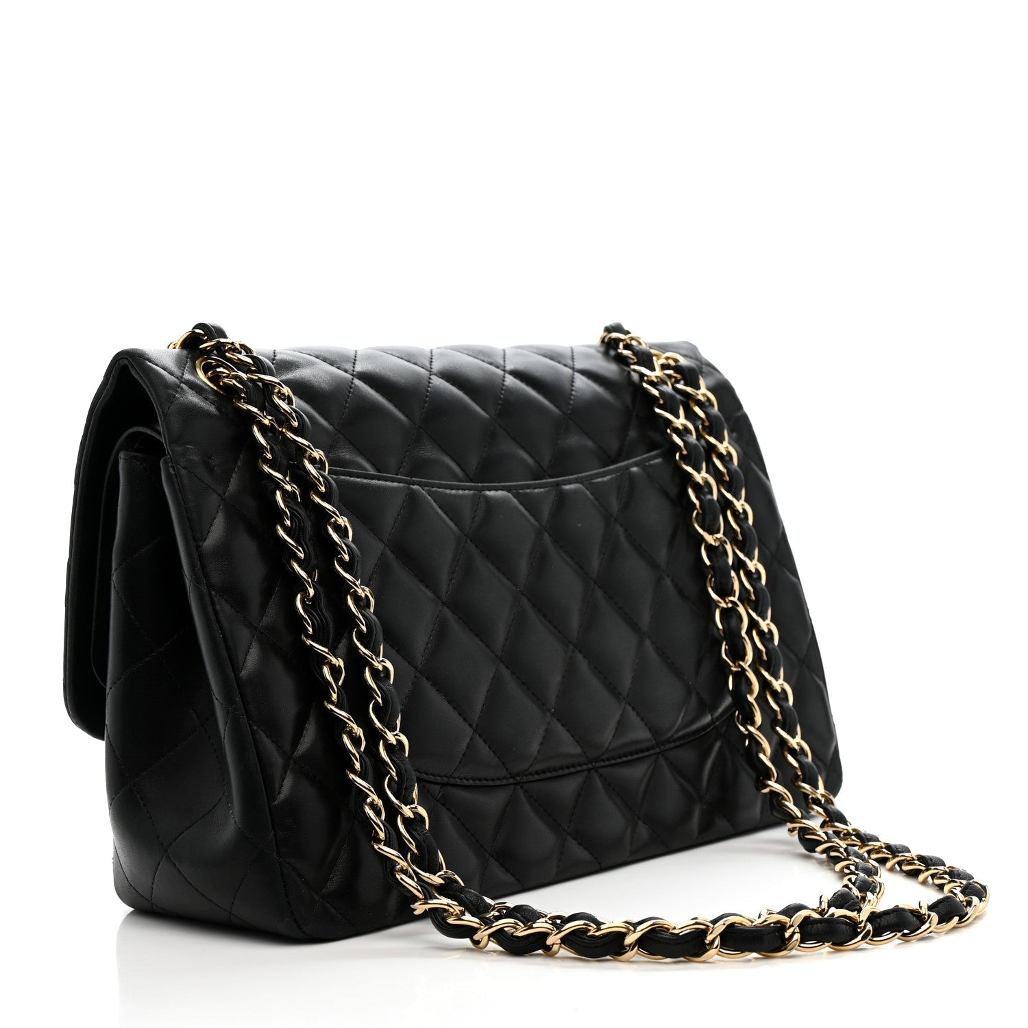 Chanel Lambskin Quilted Jumbo Double Flap Black