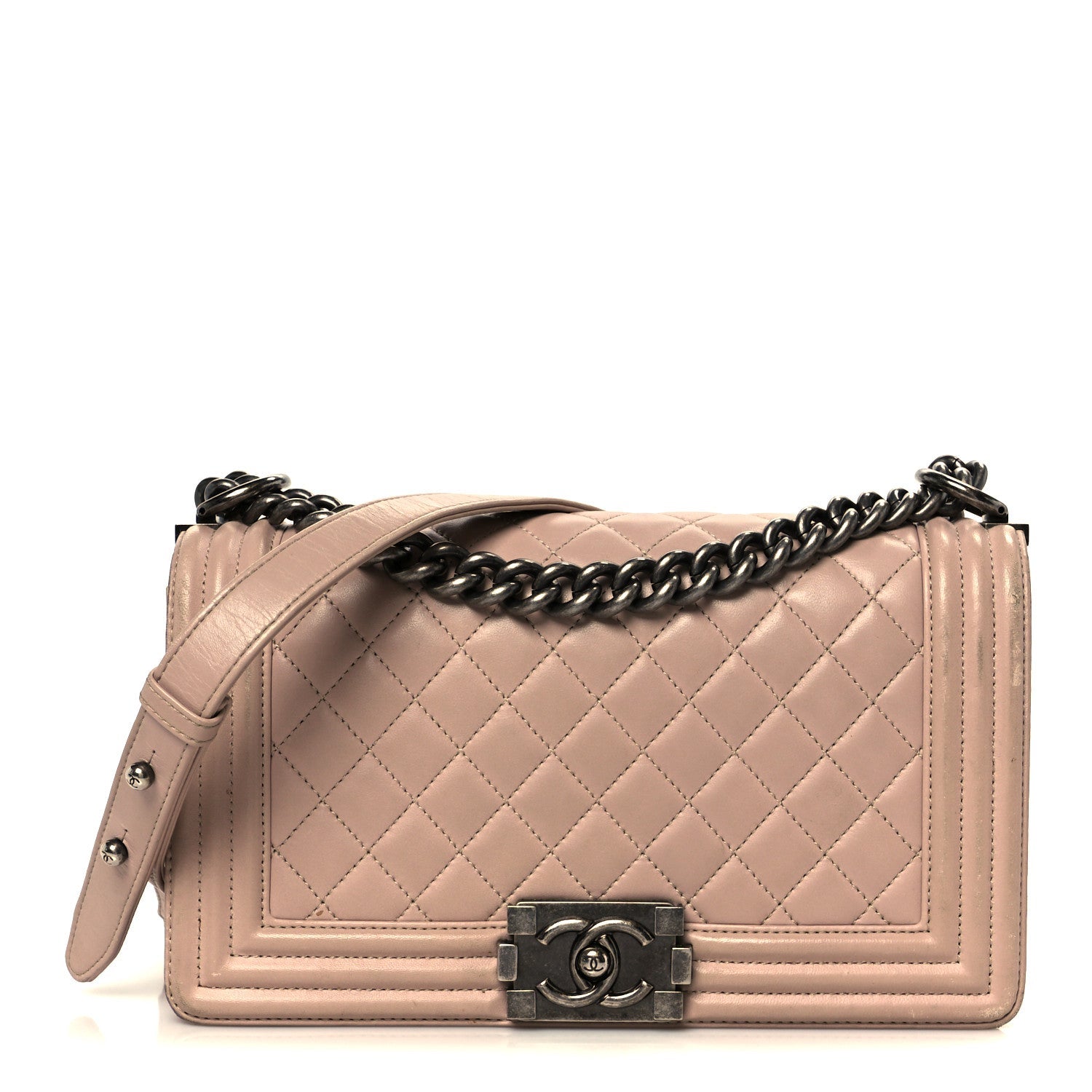 Chanel Lambskin Quilted Medium Boy Flap Light Pink
