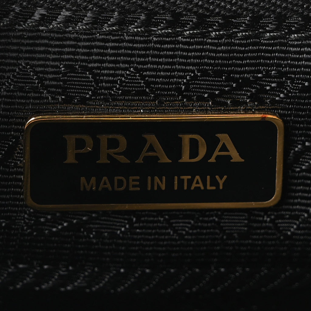 Prada Calfskin Triangle Pouch Shoulder Bag Black