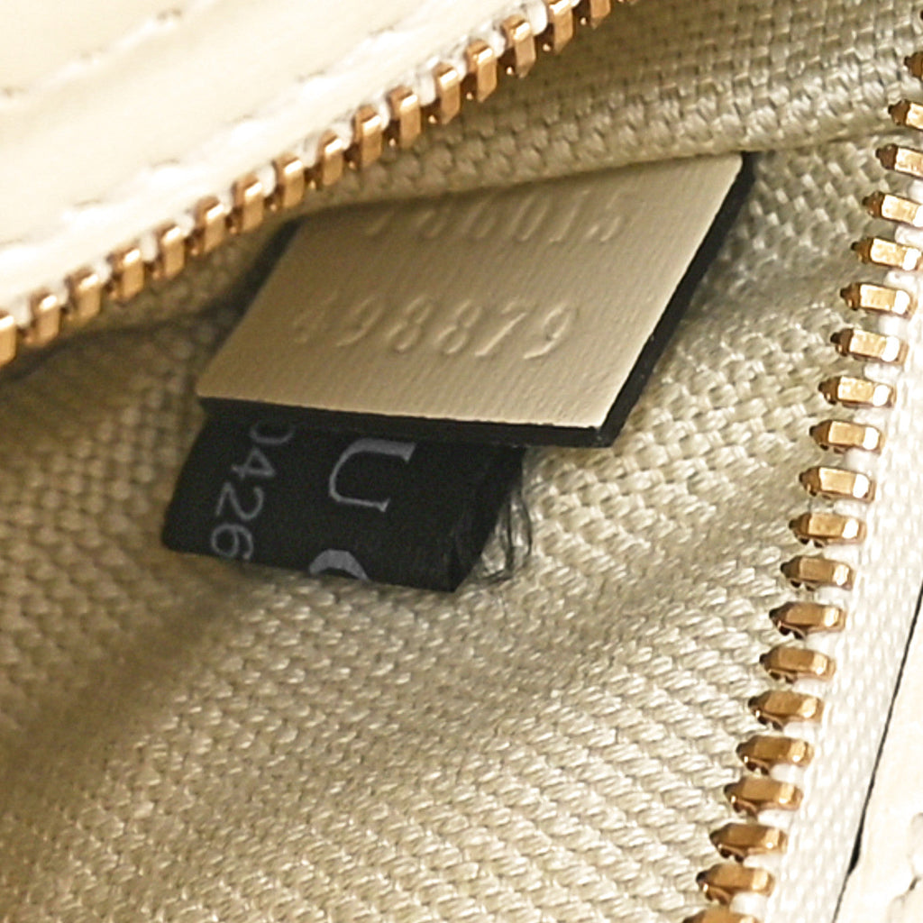 Gucci Calfskin Mini Moon Side Shoulder Bag Ivory
