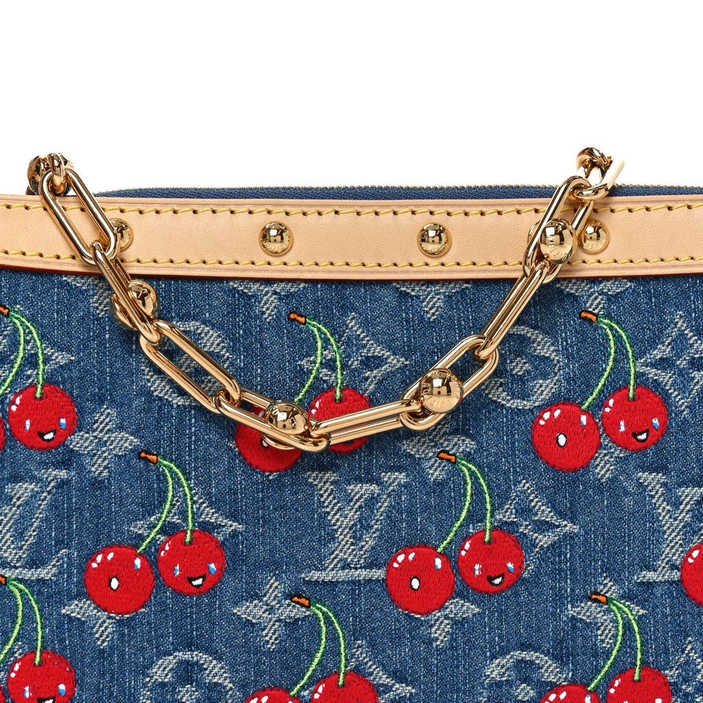 Louis Vuitton LV X TM Monogram Denim Cerises Pochette Accessories Blue